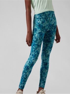 Athleta Girl Sz M 8-10 NWOT High Rise Printed Chit Chat Full Length Leggings